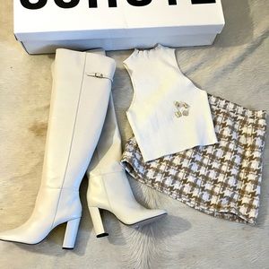 Sold out! NWB Schutz Austine cream leather boots - 7.5